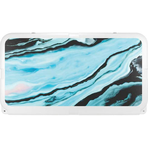 Aqua Blue Marble Ink YETI Tundra 65 Hard Cooler Skin