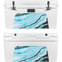 Aqua Blue Marble Ink YETI Tundra 65 Hard Cooler Skin