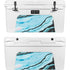 Aqua Blue Marble Ink YETI Tundra 75 Hard Cooler Skin