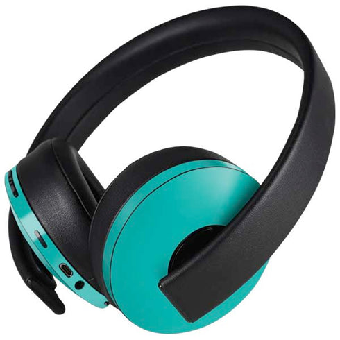 Aqua Blue Blue Solid PlayStation 4 Gold Wireless Headset Skin