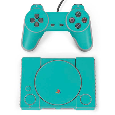 Aqua Blue Blue Solid PlayStation Classic Bundle Skin