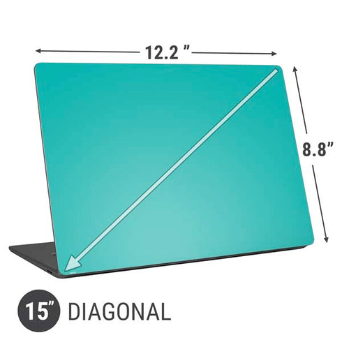 Aqua Blue Blue Solid Universal Laptop 15in (12.2 x 8.8in) Skin