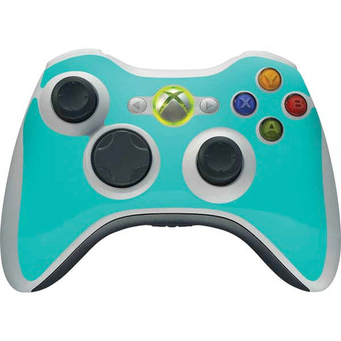 Aqua Blue Blue Solid Xbox 360 Wireless Controller Skin
