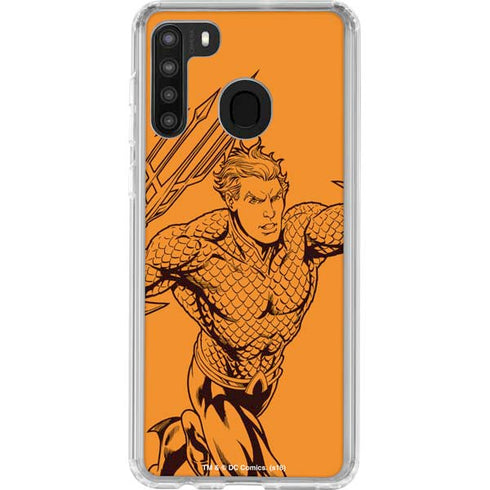DC Comics Aquaman Comic Pop Galaxy A21 Clear Case