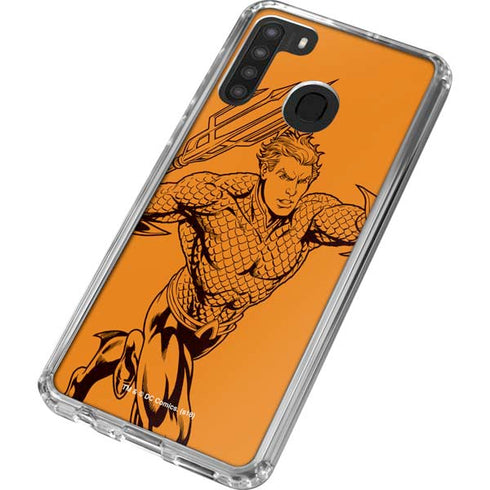 DC Comics Aquaman Comic Pop Galaxy A21 Clear Case
