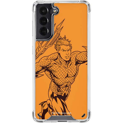 DC Comics Aquaman Comic Pop Galaxy S21 5G Clear Case