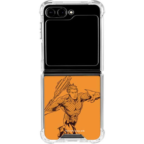 DC Comics Aquaman Comic Pop Galaxy Z Flip5 5G Clear Case