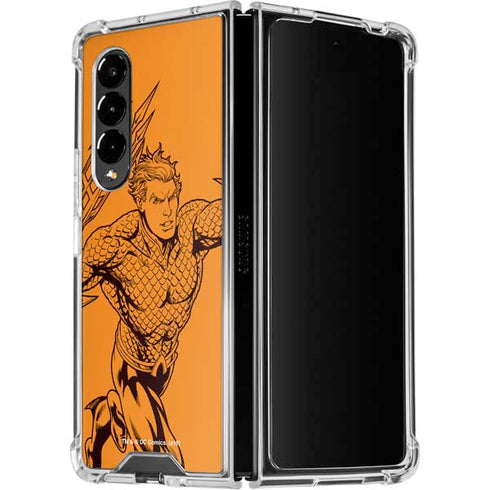 DC Comics Aquaman Comic Pop Galaxy Z Fold4 5G Clear Case