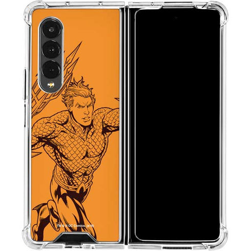 DC Comics Aquaman Comic Pop Galaxy Z Fold4 5G Clear Case