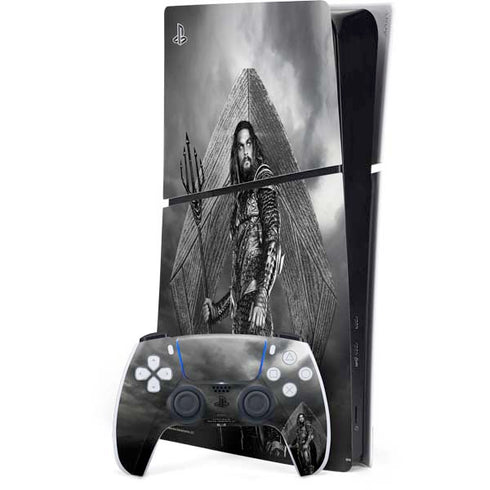 The Justice League (2017) Aquaman Poster PS5 Slim Digital Edition Console Skin