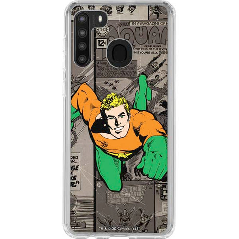 DC Comics Aquaman Classics Art Galaxy A21 Clear Case