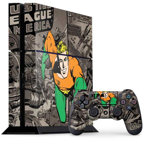 DC Comics Aquaman Classics Art PS4 Console and Controller Bundle Skin