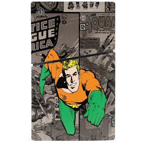 DC Comics Aquaman Classics Art PS5 Slim Disk Console Skin
