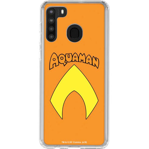 DC Comics Aquaman Classic Logo Galaxy A21 Clear Case
