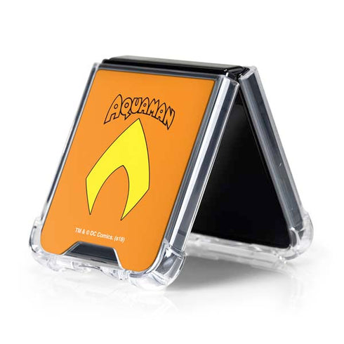 DC Comics Aquaman Classic Logo Galaxy Z Flip5 5G Clear Case