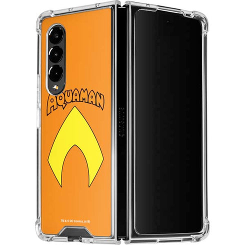 DC Comics Aquaman Classic Logo Galaxy Z Fold4 5G Clear Case