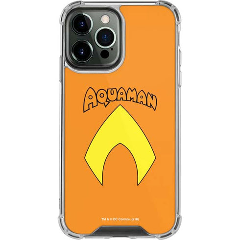 DC Comics Aquaman Classic Logo iPhone 15 Pro Max Clear Case