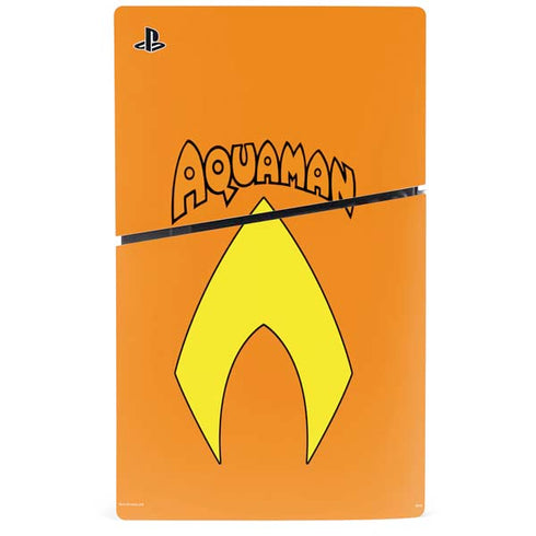 DC Comics Aquaman Classic Logo PS5 Slim Disk Bundle Skin
