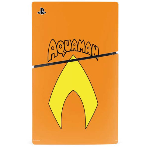 DC Comics Aquaman Classic Logo PS5 Slim Digital Edition Console Skin