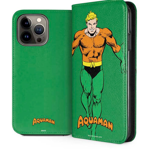DC Comics Aquaman Classic Art Pose iPhone 13 Pro Max Folio Case