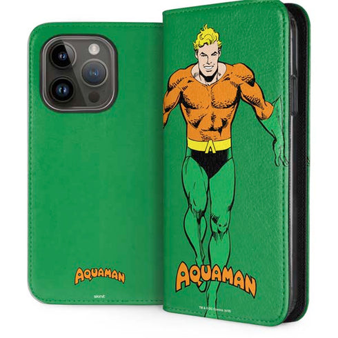 DC Comics Aquaman Classic Art Pose iPhone 15 Pro Folio Case
