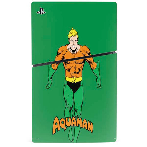 DC Comics Aquaman Classic Art Pose PS5 Slim Disk Console Skin