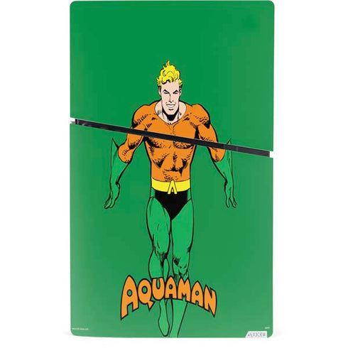 DC Comics Aquaman Classic Art Pose PS5 Slim Digital Edition Bundle Skin