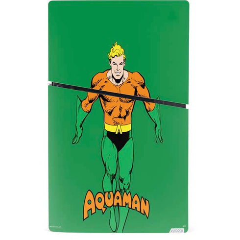 DC Comics Aquaman Classic Art Pose PS5 Slim Digital Edition Console Skin