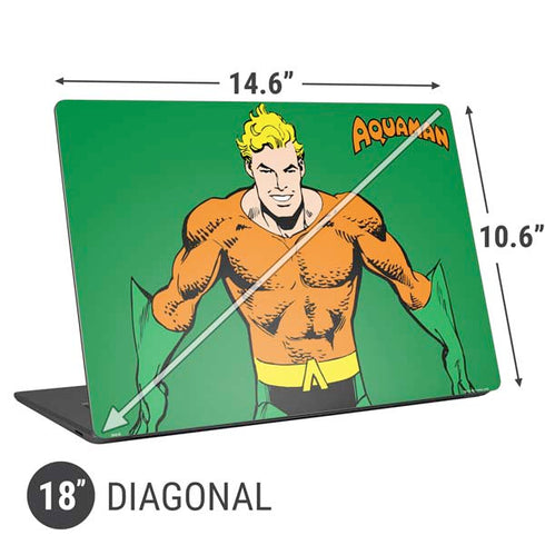 DC Comics Aquaman Classic Art Pose Universal Laptop 18in (14.6 x 10.6in) Skin