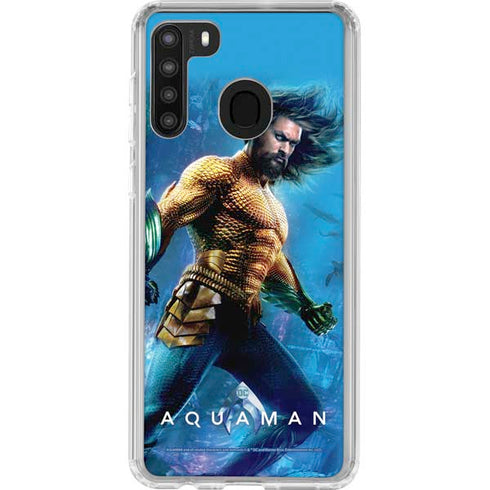 DC Comics Aquaman Movie Arthur Curry Poster Galaxy A21 Clear Case