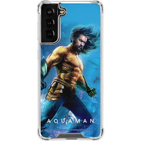 DC Comics Aquaman Movie Arthur Curry Poster Galaxy S21 FE Clear Case