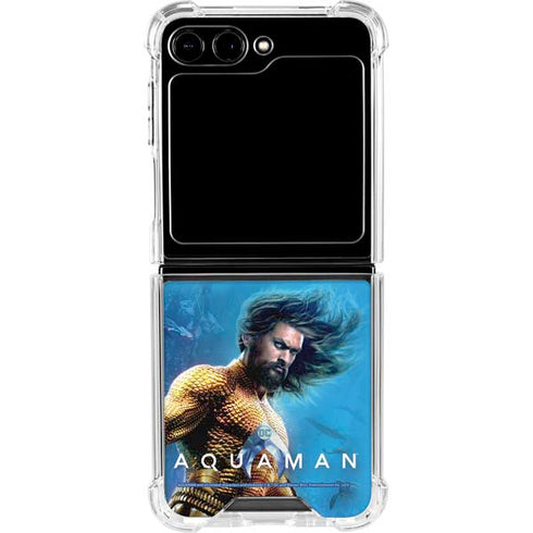 DC Comics Aquaman Movie Arthur Curry Poster Galaxy Z Flip5 5G Clear Case