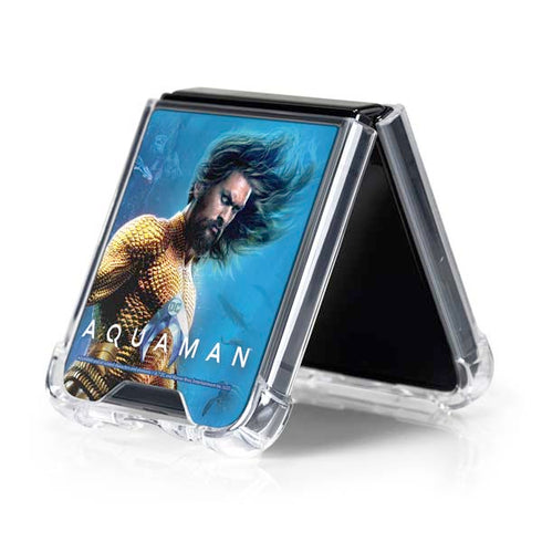 DC Comics Aquaman Movie Arthur Curry Poster Galaxy Z Flip5 5G Clear Case