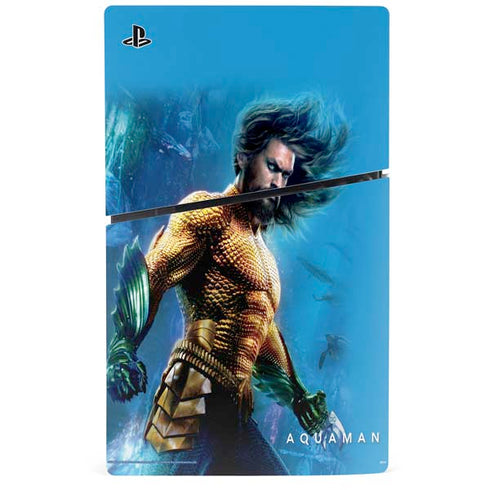 DC Comics Aquaman Movie Arthur Curry Poster PS5 Slim Digital Edition Bundle Skin