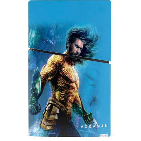 DC Comics Aquaman Movie Arthur Curry Poster PS5 Slim Digital Edition Bundle Skin