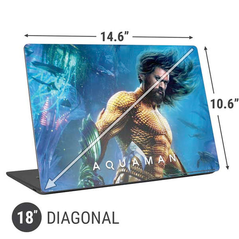 DC Comics Aquaman Movie Arthur Curry Poster Universal Laptop 18in (14.6 x 10.6in) Skin