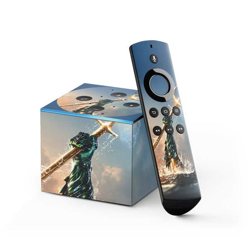 DC Comics Aquaman Movie Poster Trident Fire TV Cube Skin