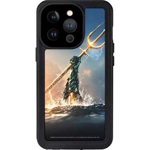 DC Comics Aquaman Movie Poster Trident iPhone 14 Pro Waterproof Case