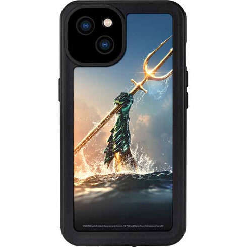 DC Comics Aquaman Movie Poster Trident iPhone 15 Plus Waterproof Case