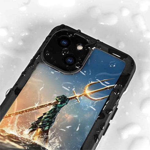 DC Comics Aquaman Movie Poster Trident iPhone 15 Plus Waterproof Case