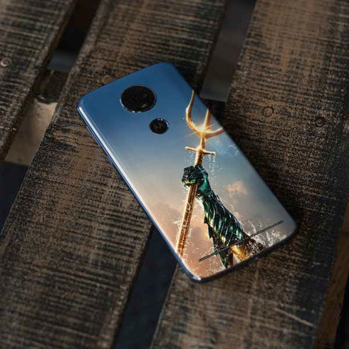 DC Comics Aquaman Movie Poster Trident Moto E5 Plus Skin