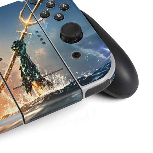 DC Comics Aquaman Movie Poster Trident Nintendo Switch OLED (2021) Skin
