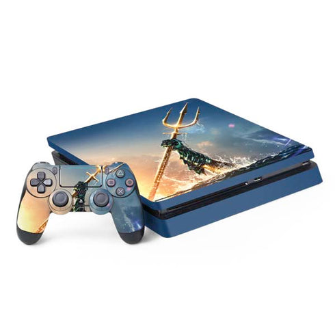 DC Comics Aquaman Movie Poster Trident PS4 Slim Bundle Skin