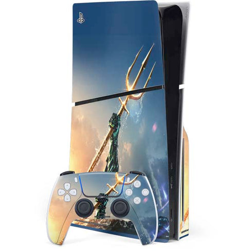 DC Comics Aquaman Movie Poster Trident PS5 Slim Disk Bundle Skin