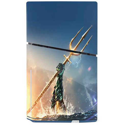 DC Comics Aquaman Movie Poster Trident PS5 Slim Disk Bundle Skin