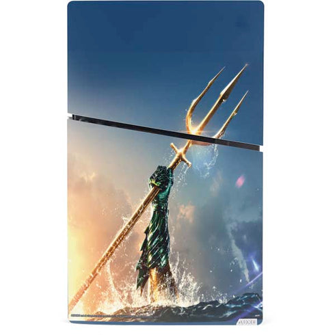 DC Comics Aquaman Movie Poster Trident PS5 Slim Digital Edition Console Skin