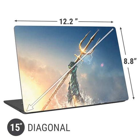 DC Comics Aquaman Movie Poster Trident Universal Laptop 15in (12.2 x 8.8in) Skin