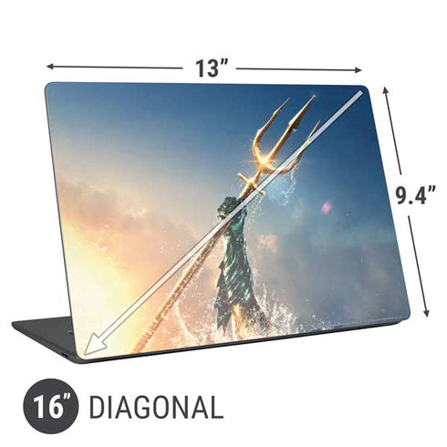 DC Comics Aquaman Movie Poster Trident Universal Laptop 16in (13 x 9.4in) Skin
