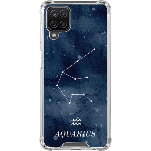 Aquarius Constellation Galaxy A12 Clear Case