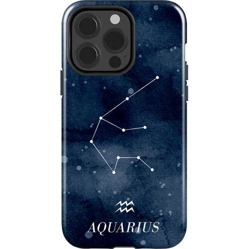 Aquarius Constellation iPhone 15 Pro Impact Case